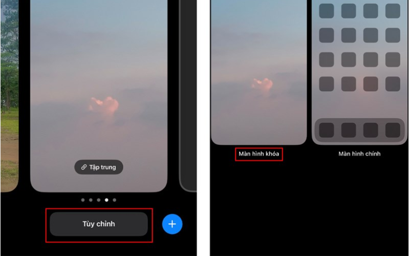 Cách thêm Google Lens vào màn hình khoá iPhone Tiếp tục chọn màn hình khóa để  thao tác trên màn hình tùy chỉnh