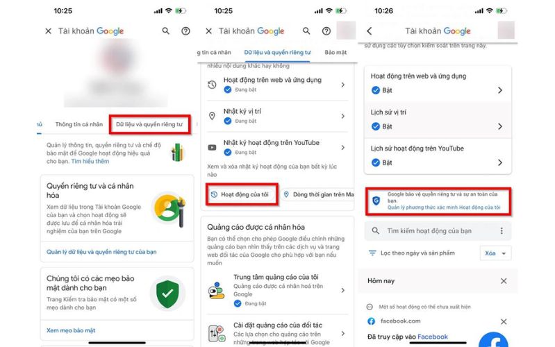 Bảo mật dữ liệu hoạt động Google Bảo mật dữ liệu hoạt động Google