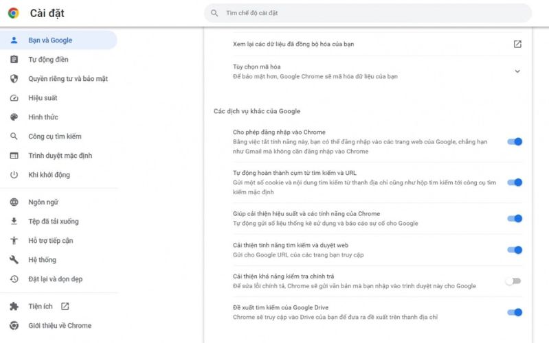 Thay đổi cài đặt trên Google Chrome Thay đổi cài đặt trên Google Chrome