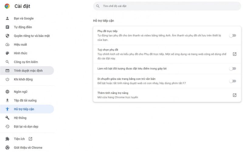 Thay đổi cài đặt trên Google Chrome Thay đổi cài đặt trên Google Chrome