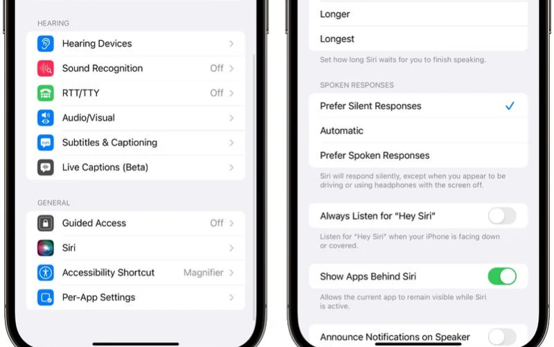 có một tùy chọn để đặt ‌Siri‌ thành 