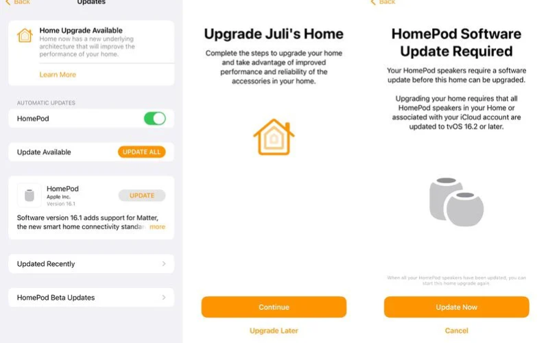 Các tính năng của iOS 16.2 ứng dụng Home được cập nhật sau khi bổ sung tiêu chuẩn nhà thông minh Matter