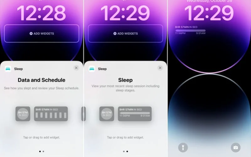 Các tính năng của iOS 16.2 iOS 16.2 thêm một tiện ích Ngủ vào màn hình khóa để lấy dữ liệu được lưu trữ trong ứng dụng Sức khỏe