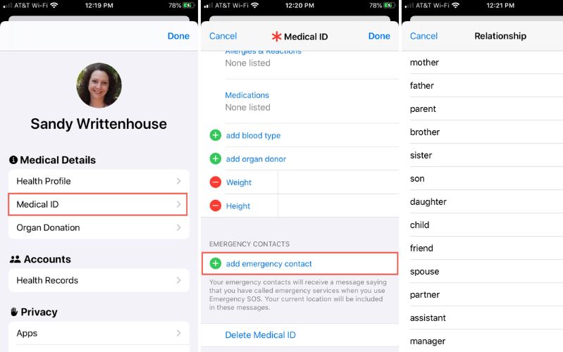 Danh bạ liên hệ khẩn cấp trên iOS 16