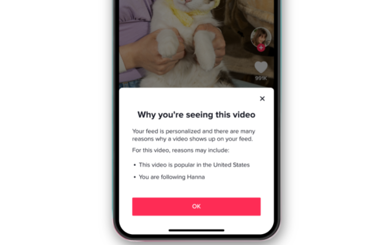 TikTok ra mắt tính năng mới: Người dùng có thể biết lý do video đó được gợi ý cho mình bạn có thể biết lý do tại sao một video được đề xuất cho bạn