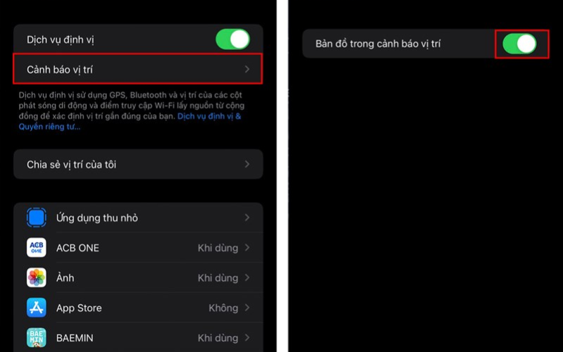 5 mẹo sử dụng định vị trên iPhone Tại mục Cho phép truy cập vị trí bạn hãy chọn khi dùng ứng dụng, luôn luôn,... tùy vào sở thích