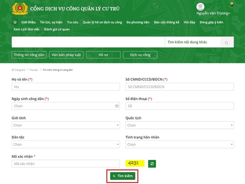 Điền thông tin cá nhân vào