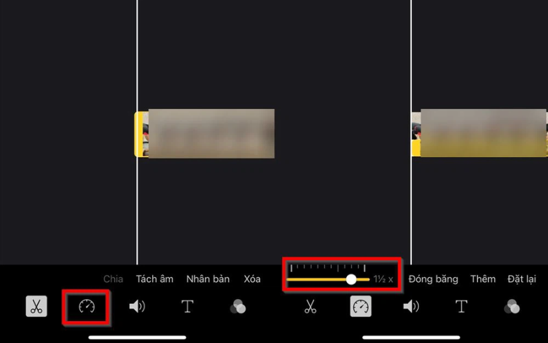 Để tăng tốc video của bạn, hãy kéo thanh trượt sang phải.