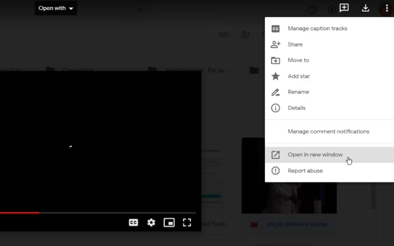 Mở Video bằng Tab mới