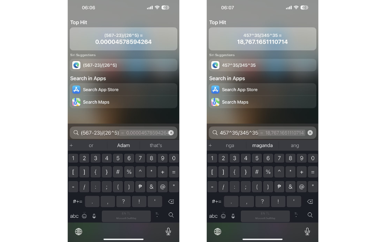 Tính toán trực tiếp từ tìm kiếm