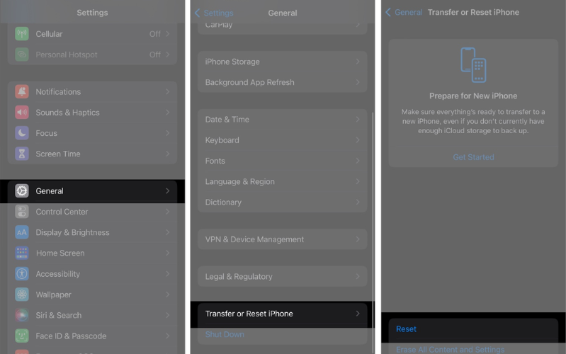 Cách khắc phục lỗi lưu ảnh màn hình iPhone đặt lại cài đặt iPhone sẽ giúp iPhone của bạn trở lại cài đặt mặc định