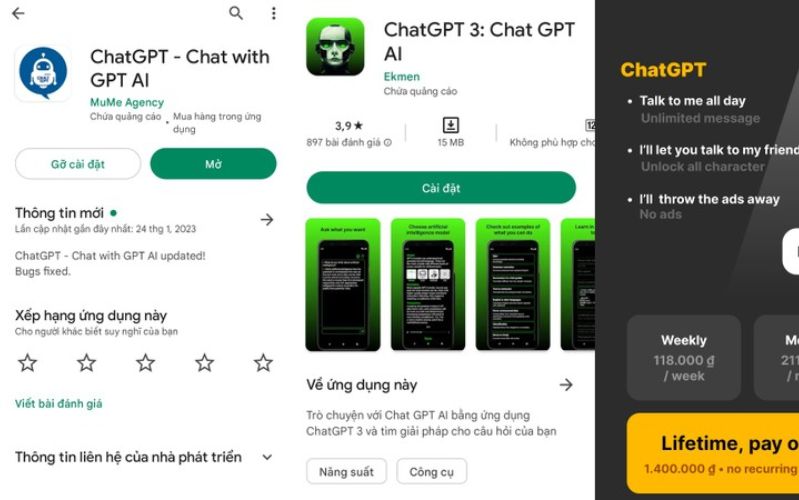 tất cả các ứng dụng có tên ChatGPT đều là giả mạo