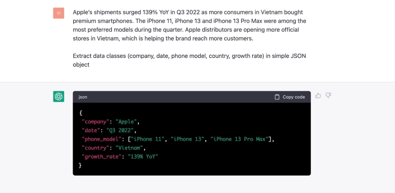 13 công việc ChatGPT có thể làm tốt Trích xuất dữ liệu từ văn bản