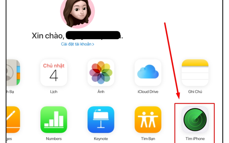 cách xóa iCloud khỏi iPhone bị mất nhấn vào Tìm iPhone