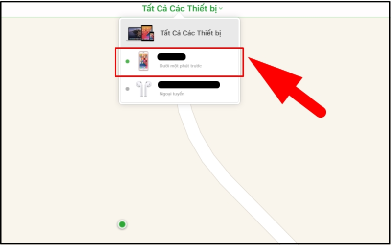 cách xóa iCloud khỏi iPhone bị mất Chọn thiết bị cần khóa