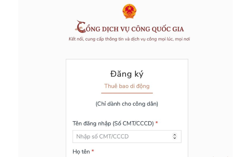Cách gia hạn tạm trú online bạn có thể tiến hành đăng ký bằng cách lựa chọn Công dân - Thuê bao điện thoại di động