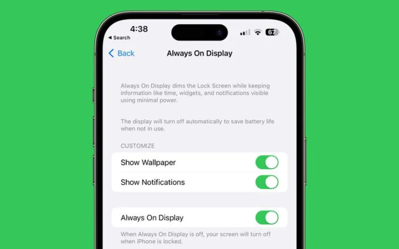 Phát hành iOS 16.4 beta 2 Apple đã thực hiện một vài thay đổi nhỏ với phần Always On Display trong ứng dụng Cài đặt trên các mẫu iPhone 14 Pro.