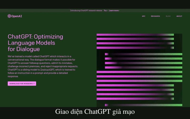 giả mạo ứng dụng chatgpt cho máy tính