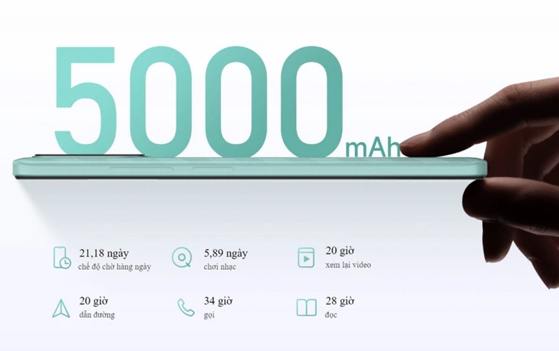 Dung lượng pin khủng của Xiaomi Redmi 12C