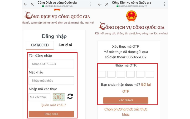 Cách trình báo mất hộ chiếu online Nhập thông tin vào biểu mẫu rồi nhấn Đăng nhập
