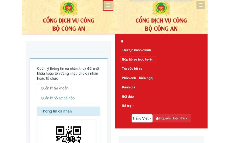 Cách trình báo mất hộ chiếu online bạn chọn nộp hồ sơ trực tuyến