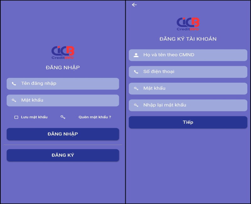 tra cứu nợ xấu bằng CCCD/CMND Tiến hành khai báo thông tin tài khoản khi dã đăng ký trước đó