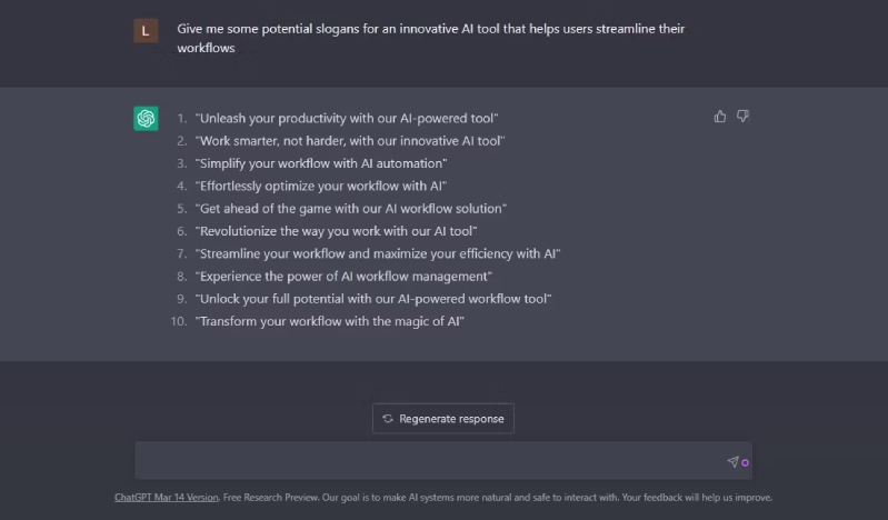 Cách dùng ChatGPT để nâng cao năng suất làm việc ChatGPT hỗ trợ lên ý tưởng cho bạn