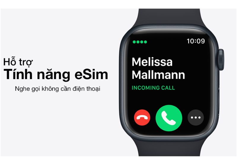 Apple Watch Series 7 - 41mm - LTE - mặt nhôm, dây cao su Tính năng eSim