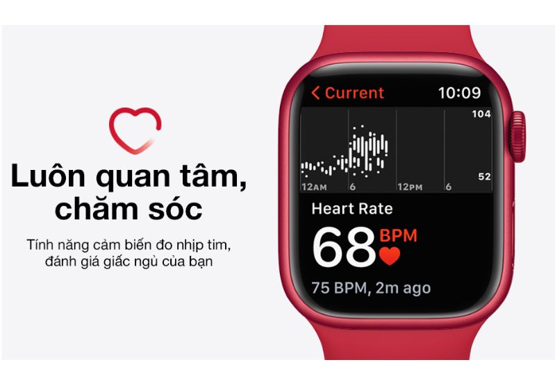 Apple Watch Series 7 - 41mm - LTE - mặt nhôm, dây cao su Nhiều tính năng chăm sóc sức khỏe