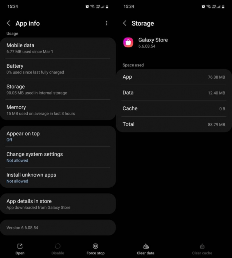 Ngừng sử dụng Galaxy Store