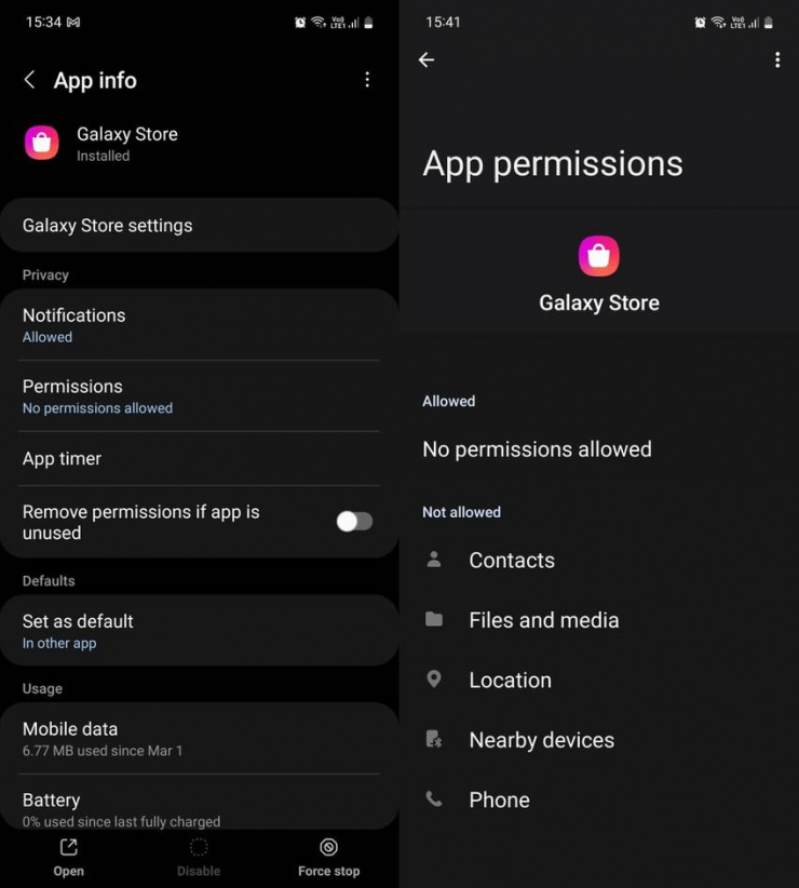 cách ngăn Samsung tự động tải xuống ứng dụng gây hại thu hồi quyền hạn của app Galaxy Store
