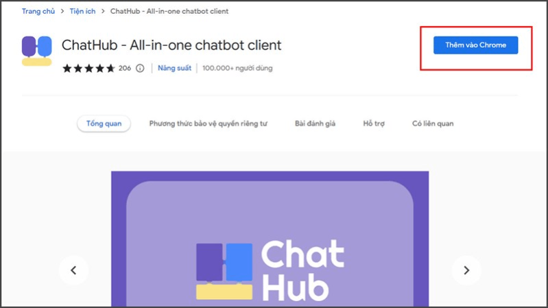 Cách dùng chung ChatGPT, Bing AI, Google Bard cùng một lúc Truy cập vào đường link để cài đặt tiện ích