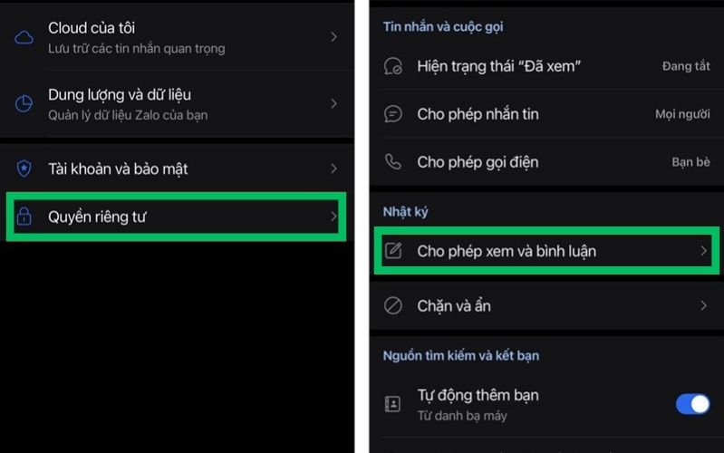 Hướng dẫn vào cài đặt của Zalo