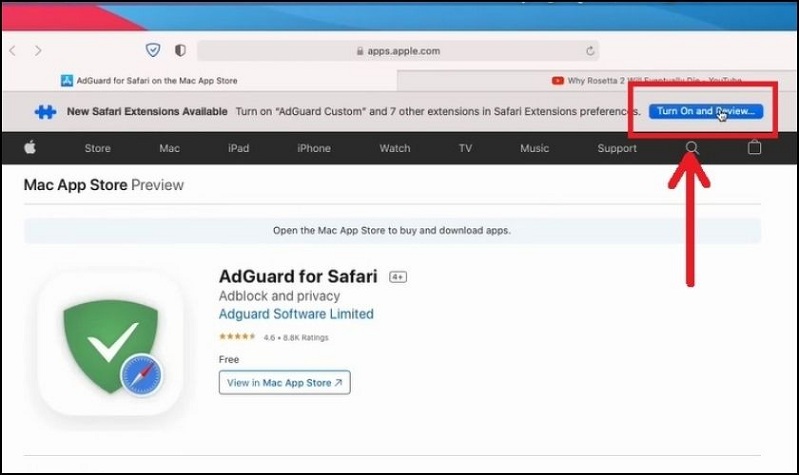 Chọn Turn On and Review