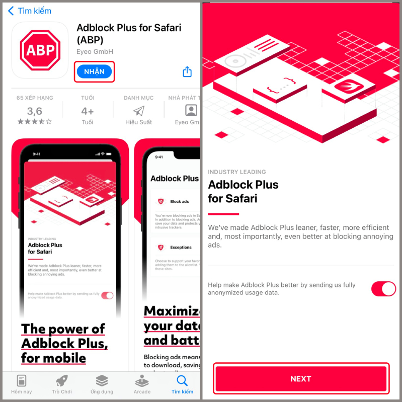 Tải AdBlock Plus từ App Store