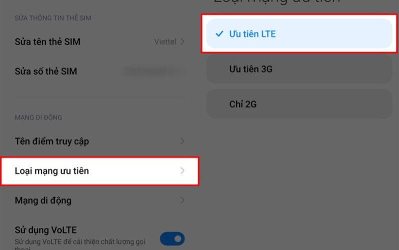 Bật chế độ ưu tiên