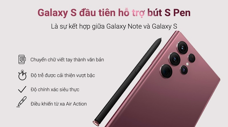 S Pen trên điện thoại Samsung Galaxy S22 Ultra