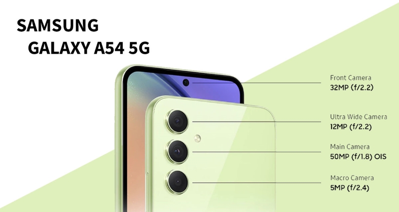 Samsung Galaxy A54 5G cũ Samsung Galaxy A54 5G được trang bị bộ ba camera sau