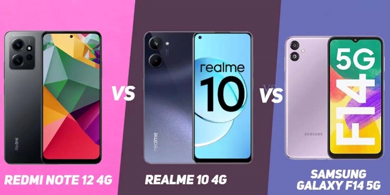 so sánh Redmi Note 12 4G, Realme 10, Samsung Galaxy F14 5G Redmi Note 12 4G liệu có thể vượt qua Realme 10 và Samsung Galaxy F14 5G?