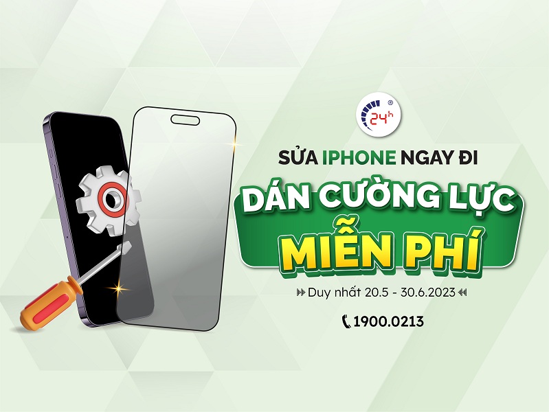 sửa chữa iPhone Hỗ trợ dán cường lực miễn phí khi khách sửa chữa iPhone trực tiếp tại chỗ