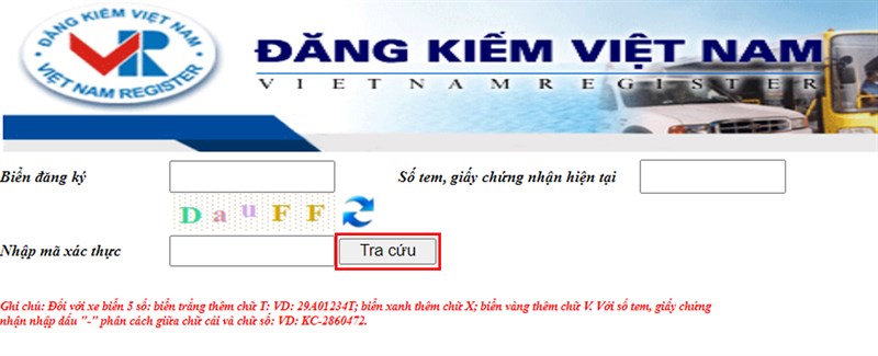 Cách tra cứu phạt nguội qua website Cục Đăng kiểm Việt Nam