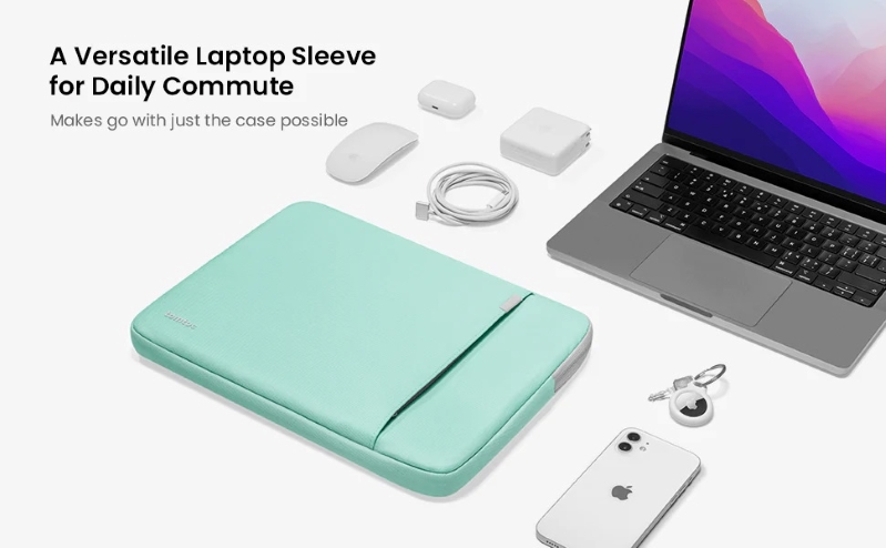 Túi chống sốc Tomtoc (USA) Protective Macbook Pro 13 inch Túi sử dụng vải tái chế được sử dụng nhằm mục đích bảo vệ môi trường.