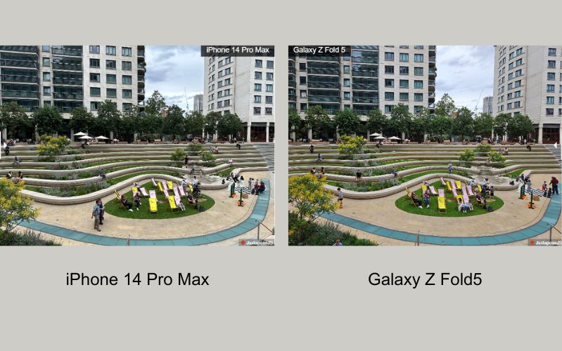 so kè camera giữa Galaxy Z Fold5 và iPhone 14 Pro Max