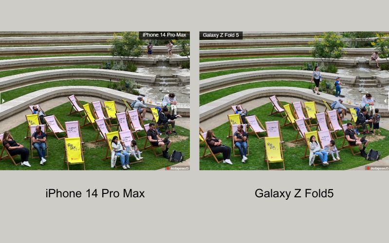 so kè camera giữa Galaxy Z Fold5 và iPhone 14 Pro Max