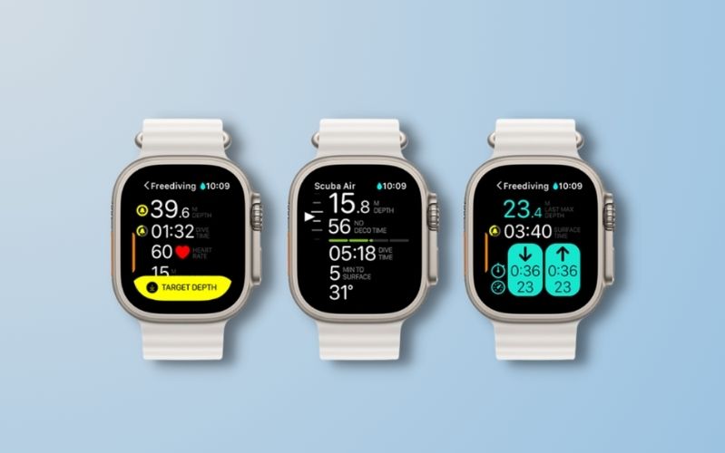 Apple Watch Ultra 2 Thuật toán trên ứng dụng có thể liên tục tính toán, giám sát các thông số lặn