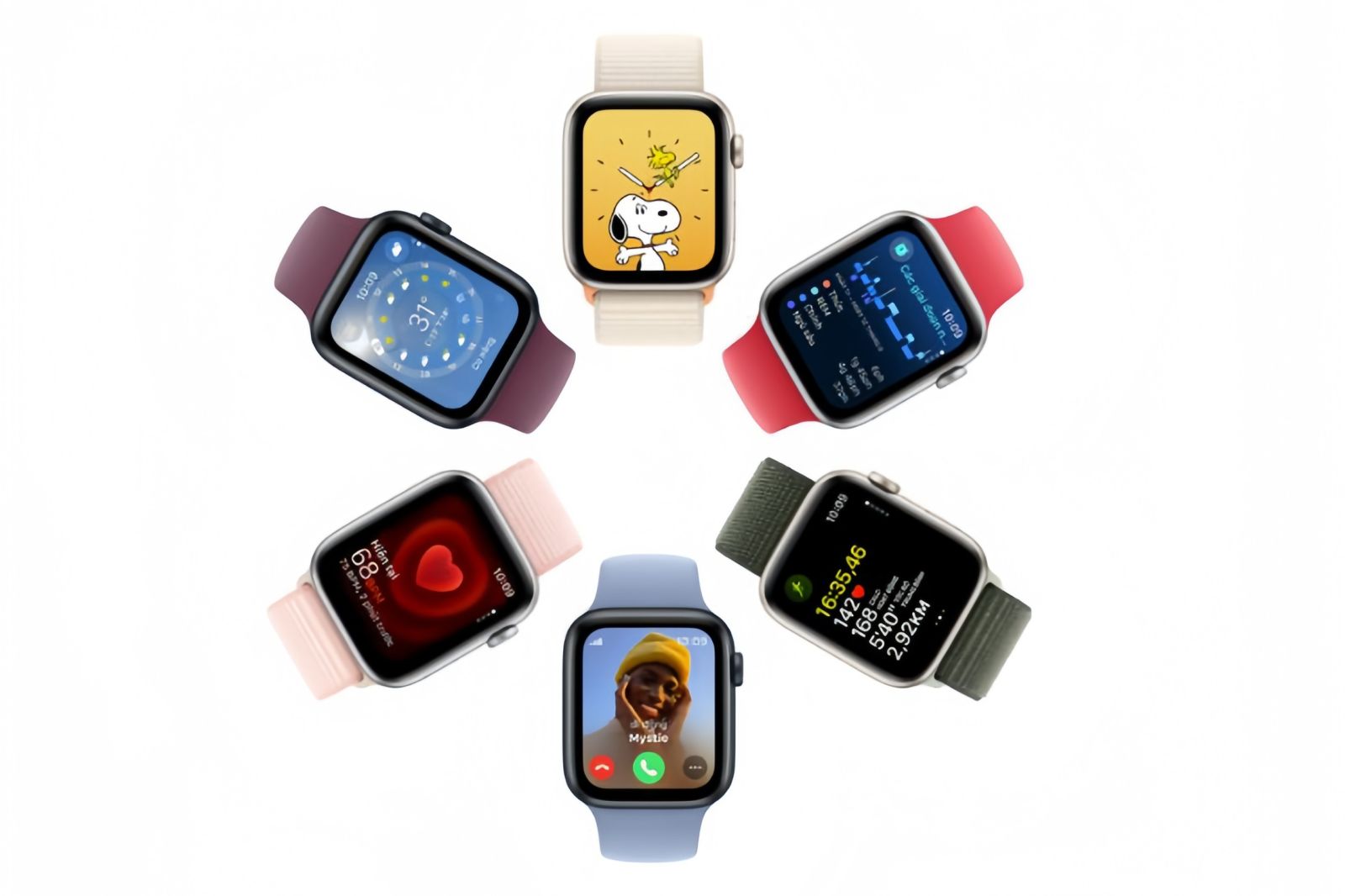 Apple Watch SE 2023 - 40mm - GPS - mặt nhôm, dây quấn thể thao 