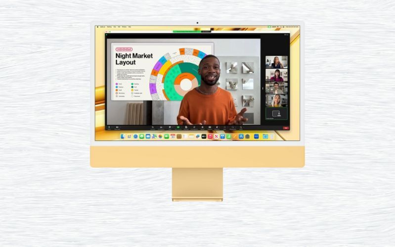 iMac M3 24 inch 4.5K 2023 8 CPU | 8 GPU | Chính hãng Apple Việt Nam Webcam HD kết hợp cùng chip M3, mang lại hình ảnh sắc nét và rõ ràng
