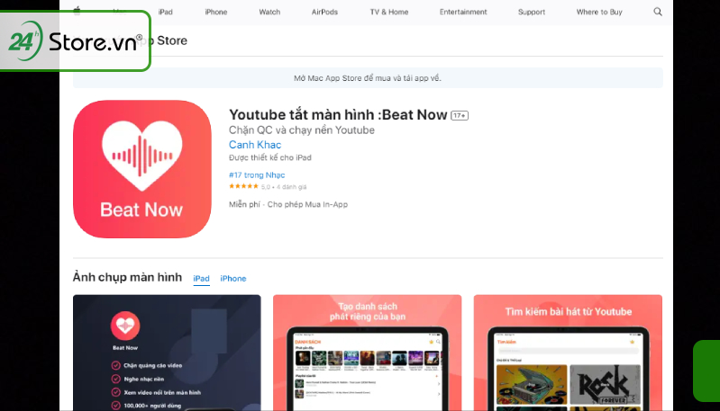 Beat Now - App nghe nhạc Youtube khi tắt màn hình iOS