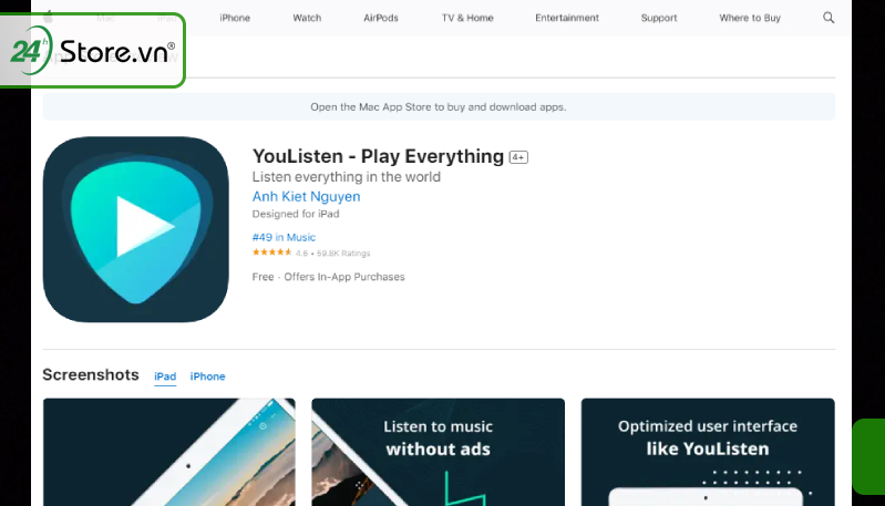 YouListen - app nghe nhạc tắt màn hình Youtube chặn quảng cáo tốt 