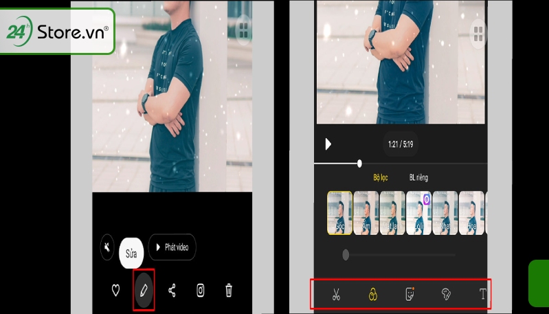 Cách edit video trên điện thoại Samsung